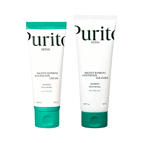 Purito Mighty Bamboo Panthenol Cream 100ml & Purito Mighty Bamboo Panthenol Cleanser 150ml Combo